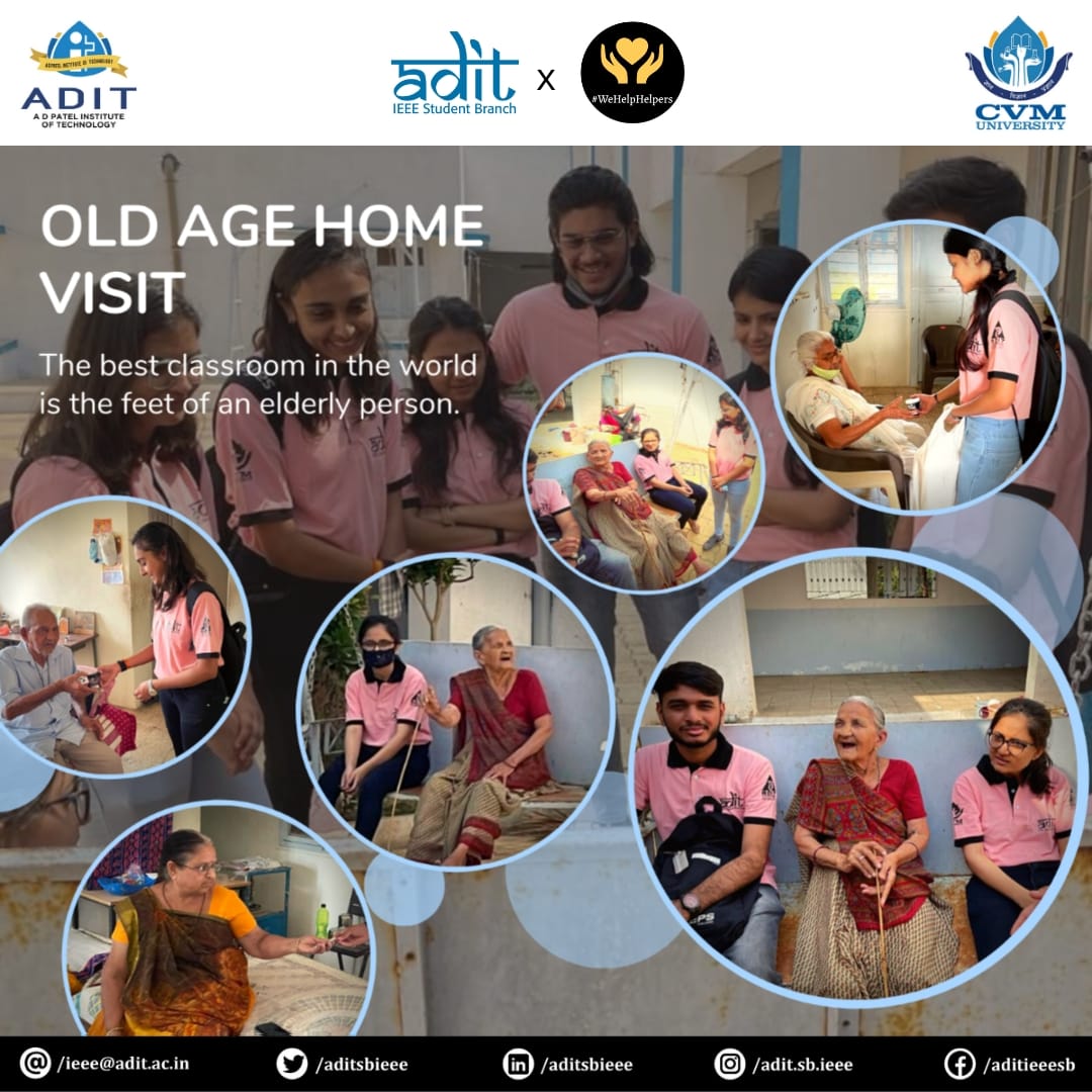 aditsbieee's tweet photo. IEEE ADIT SB in collaboration with WeHelpHelpers visited an old age home near Lambhvel village. The senior citizens shared their life experiences and gave the students some valuable life lessons. Later, our student volunteers distributed food and ended their visit on a sweet note https://t.co/PkXMFdOHfF