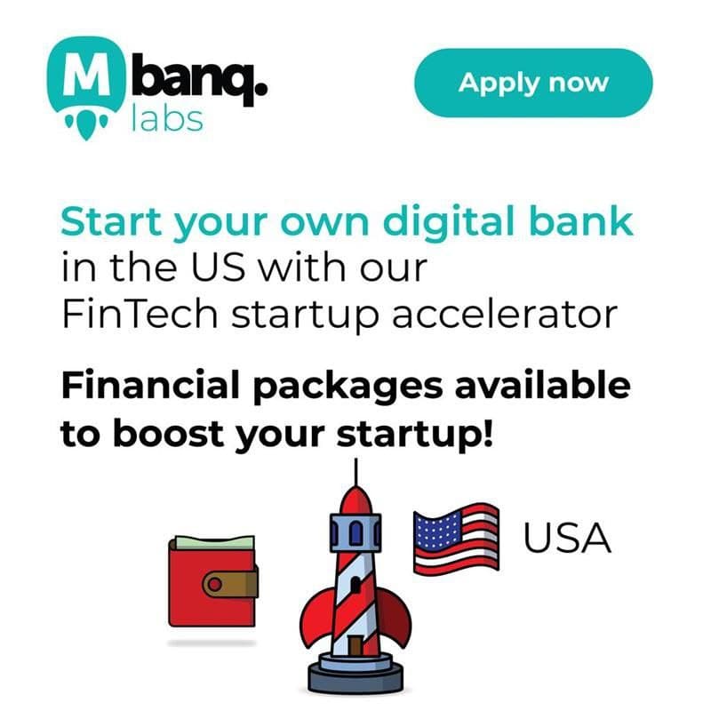 MbanqLabs's tweet photo. Only a few spots remain for the new USA cohort of the Mbanq Labs FinTech startup accelerator - Launch your own digital bank in the US and get Mbanq Banking-as-a-Service infrastructure 🚀🚀🚀
Best startups can receive a financial package to incubate.

https://t.co/8uUTqODvPK https://t.co/l9w9LsOYCE