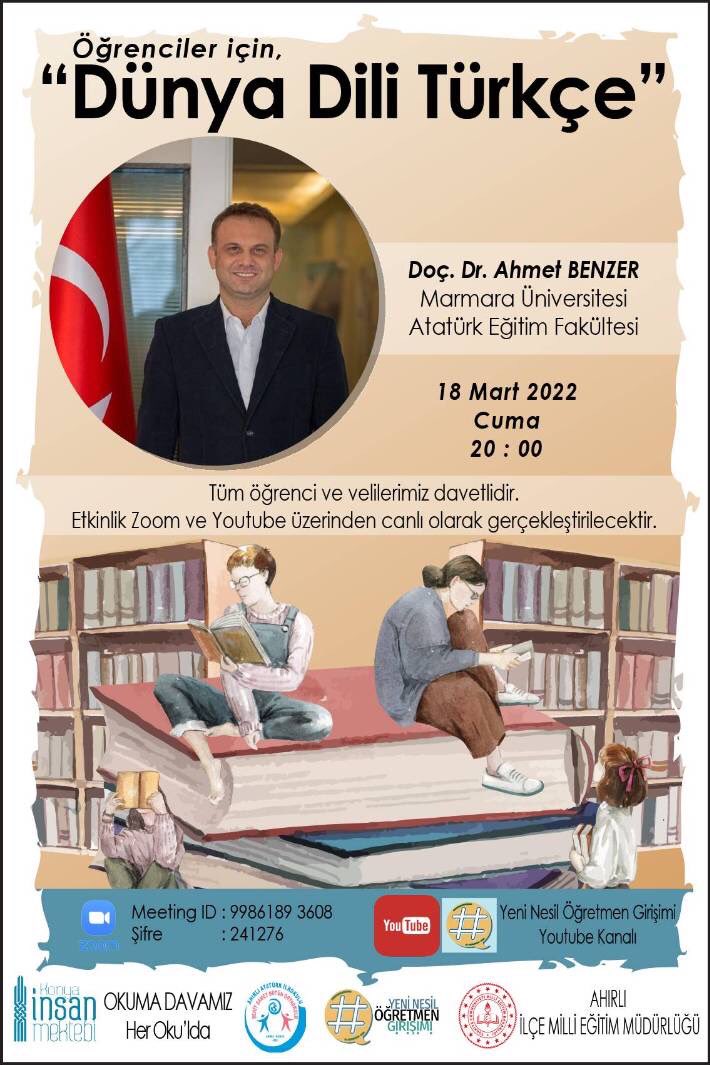 Değerli arkadaşlar, etkinliğimiz herkese açıktır. Tüm meslektaşlarımızın etkinliğe öğrenci ve veli katılımı konusunda desteğini bekliyoruz 😊 
#yeninesilöğretmen
<a href="/ahmetbenzer2/">Ahmet Benzer</a> <a href="/erdmokly/">Erdem OKLAY, PhD</a> <a href="/mehmetyilmaz042/">mehmetyilmaz042@</a> <a href="/eranilanilkadir/">Anıl Kadir Eranıl</a> <a href="/kaan_5885/">Kaan Yıldız 🇹🇷🇵🇸</a> <a href="/tcmeb/">Millî Eğitim Bakanlığı</a> @IlceAh <a href="/SecilDoganer/">Sacs7742</a>
Lütfen RT edelim.