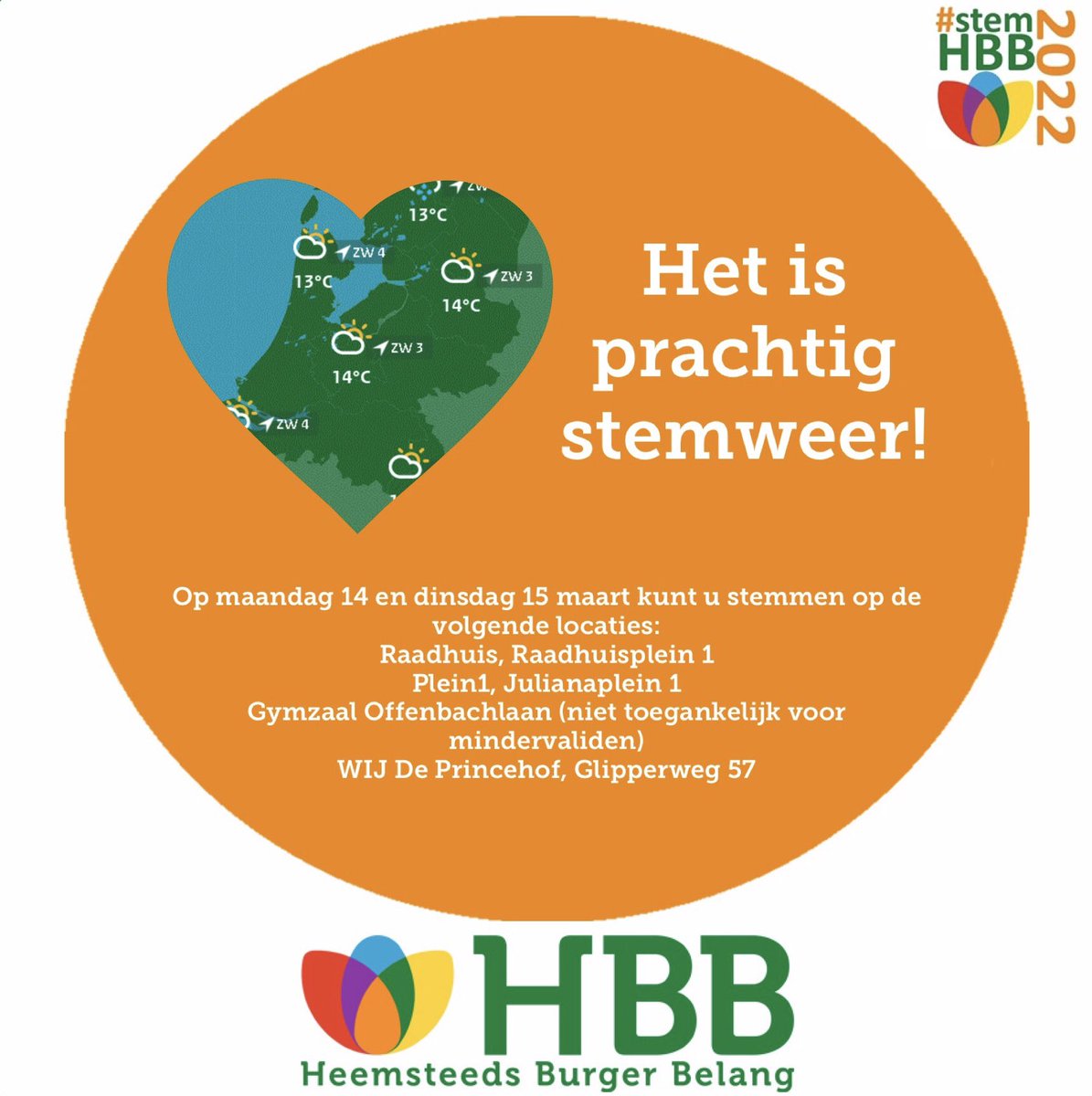 🗳 Vandaag en morgen mag er al gestemd worden vanaf 7.30 tot 21.00 uur! Weten waar? Kijk ⬇️. #verkiezingen2022 #GR2022 #heemstede #heemsteedsburgerbelang
