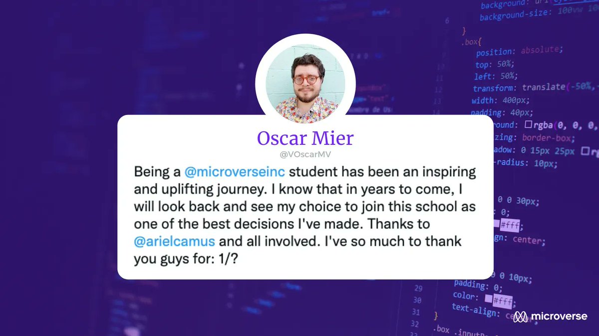 tigamadou's tweet image. #RT @microverseinc: @VOscarMV shared this after completing Microverse 👇.

We can&apos;t wait to see how your web developer journey progresses, Oscar!

#SoftwareDeveloper #learnwithmicroverse #remotelearning #careerdevelopment #programmingisfun