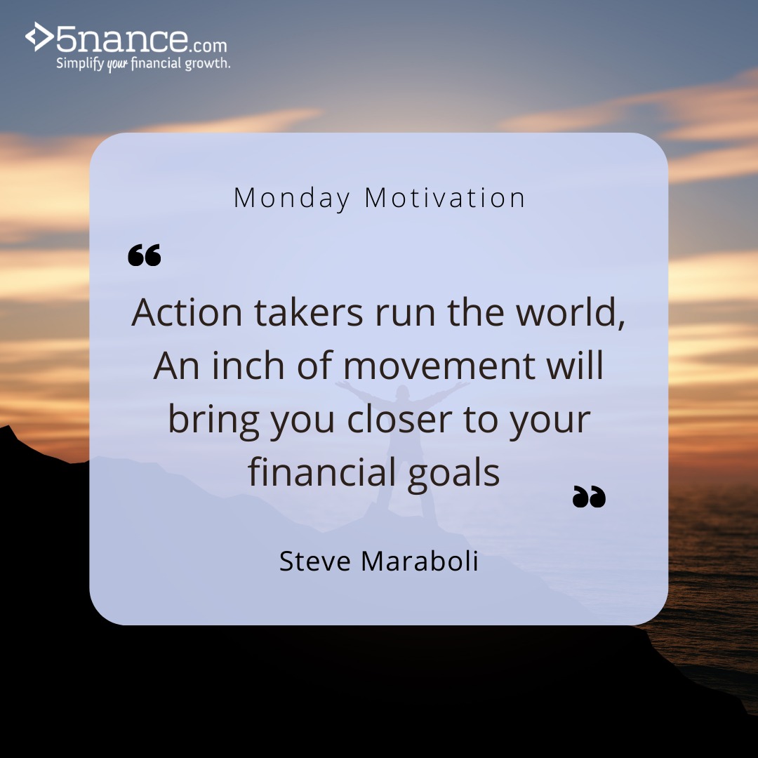 5nancetweets's tweet photo. Success comes to those who work hard towards their goals. Start your week with some positive #MondayMotivation and set the right pace to ace the week ahead!
Stay motivated!
#mondaythoughts #5nance #Investment #invest #MondayMood #financialfreedom https://t.co/Db1DMlcjCF