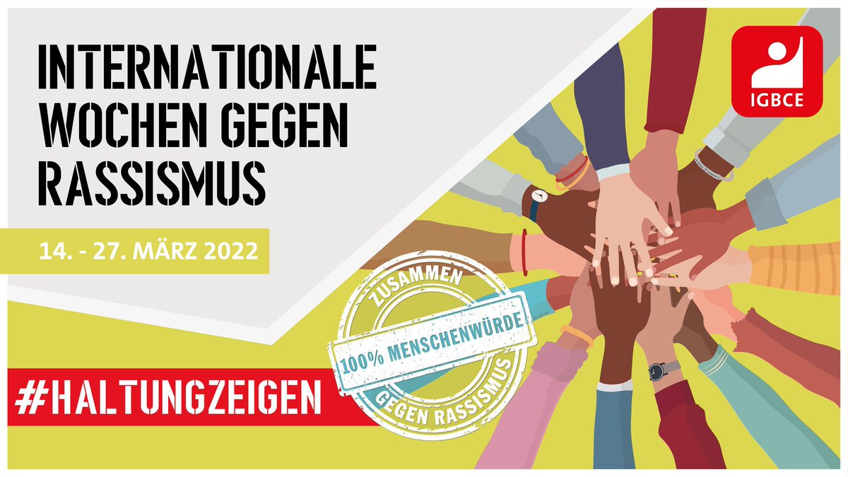 igbce's tweet photo. Wir stehen mit unseren Werten für ein solidarisches und respektvolles Miteinander aller Menschen. Jeder Form von #Rassismus und gruppenbezogener Menschenfeindlichkeit stellen wir uns entschieden entgegen. 🤝 

#haltungzeigen #iwgr #iwgr22 https://t.co/GNwiY8xtkV