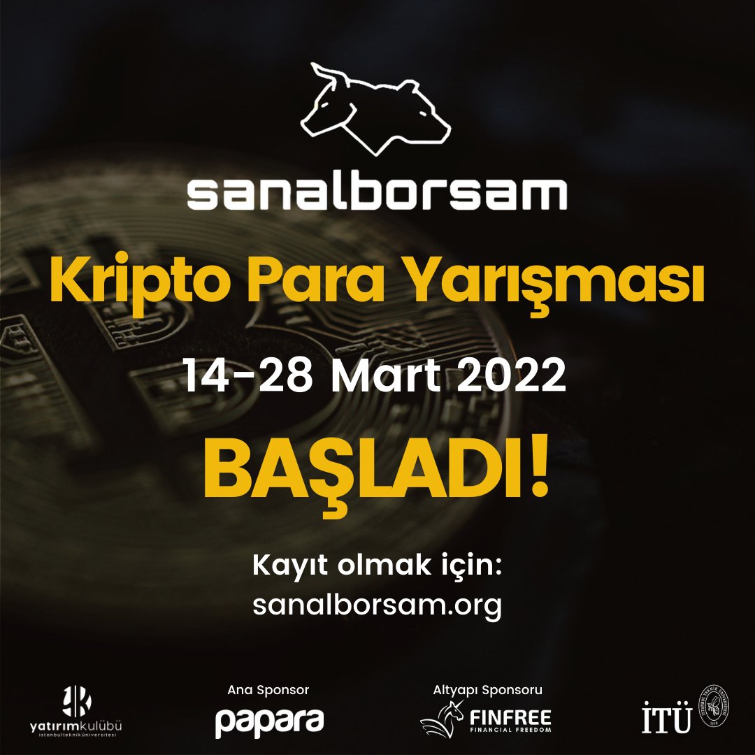 SanalBorsam bünyesinde bu yıl ilk kez düzenlenecek Kripto Para Yarışması başladı! 📢

Merak etme, kayıt olmak için hala şansın var.🤩

Kayıt Linki
finfree.page.link/yt8XizSArogSN3…
Nasıl Kayıt Olunur? 
sanalborsam.org/7751-2/

#yatirimkulubu #sanalborsam #yatırımkulübü #itü #ytd #btc