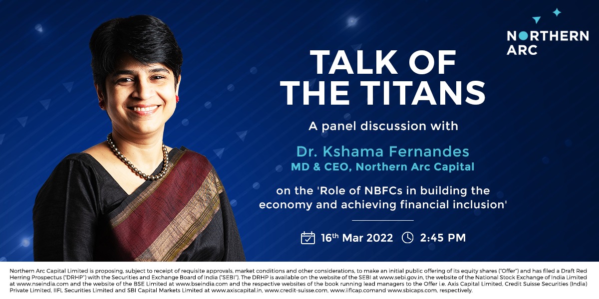 _NorthernArc's tweet photo. Kshama Fernandes, MD & CEO, #NorthernArc Capital will be a part of the ET NBFC Summit as a seasoned panel gathers to discuss the 'Role of NBFCs in building the economy and achieving financial inclusion.'
Register now: https://t.co/ukTzPG62Or
#FinTech #NBFCSummit #RoleofNBFC https://t.co/Y7BrA7BNjX