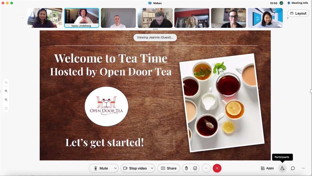 VarshaKanwar's tweet photo. โLife is like a cup of tea โ๏ธ ; to be filled to the brim and enjoyed with friends ๐โ Thank you ๐๐ฝ Antaraa & Caitlin for an engaging, inspiring and super fun virtual #LifeOnWebex team building ๐ with our global #Cisco CPX Insights & Innovation Team. #WeAreCisco #LoveWhereYouWork https://t.co/8CI6LCRbnw