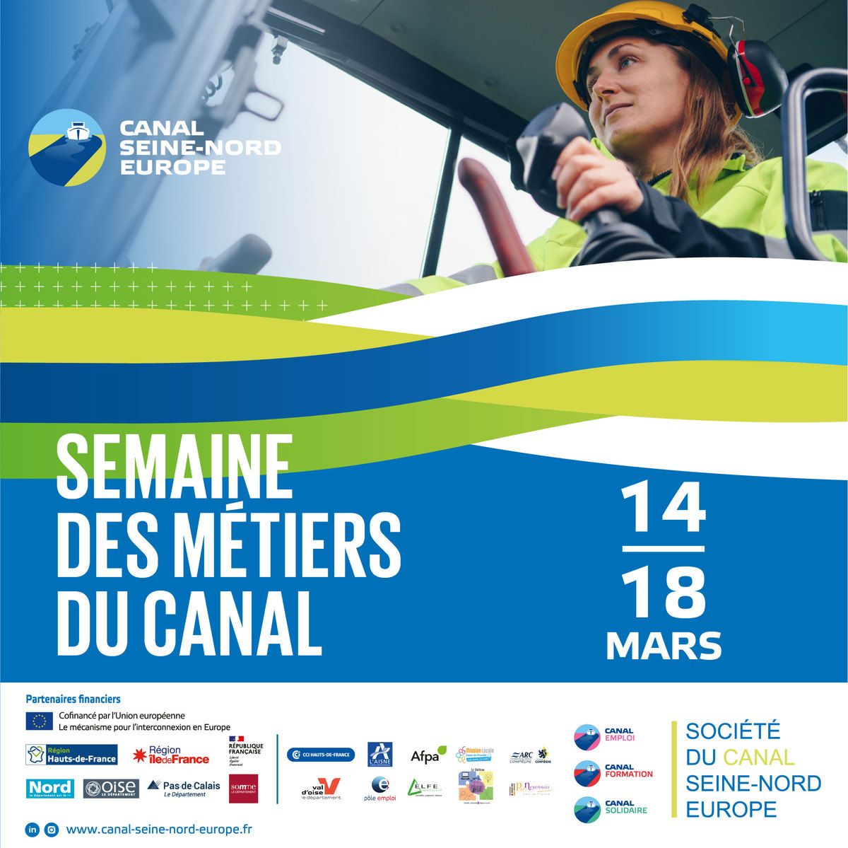#Emploi 3 000 : c'est le nombre de recrutements prévus dans le cadre du Canal Seine-Nord Europe !
📅 Du 14 au 18 mars, rendez-vous en #hautsdefrance pour tout savoir des métiers, des formations ou des emplois à pourvoir ! 
✅ Plus d'infos ➡ ow.ly/q7b250Ihojf
Cc <a href="/CanalSNE/">Canal Seine-Nord</a>