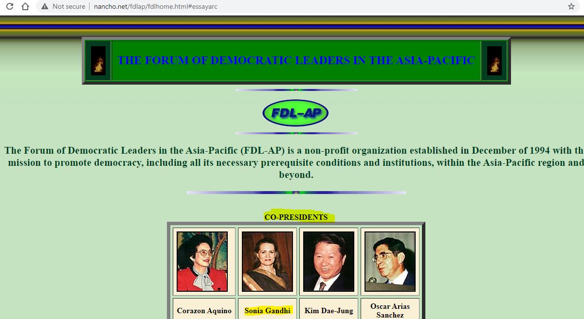 7. Sonia Gandhi, Yes Sonia Gandhi was Co-President in this forum as a ‘Chairperson of Rajiv Gandhi Foundation’ please note, as a Chairperson of ‘Rajiv Gandhi Foundation’! Almost all other members of FDL-AP were pro-USA!