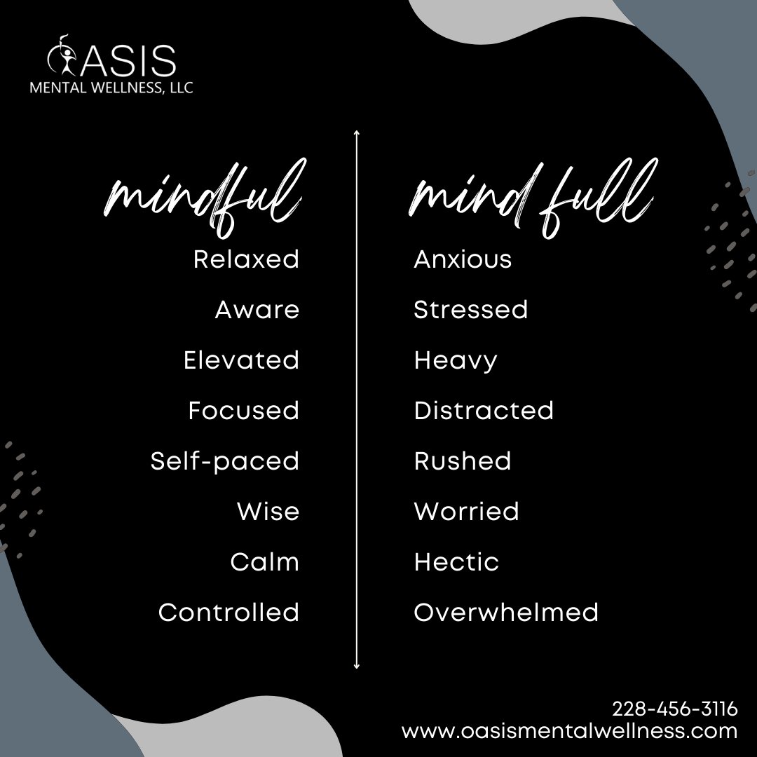 OasisMWellnes's tweet photo. You can be more mindful with Oasis Mental Wellness.  🙌
 
☎  Call us now at 228-456-3116 for any inquiries.
 
Visit our website 🌐 www.oasis https://t.co/m4iI62QkUN to book a session. https://t.co/Eyc63JA37S