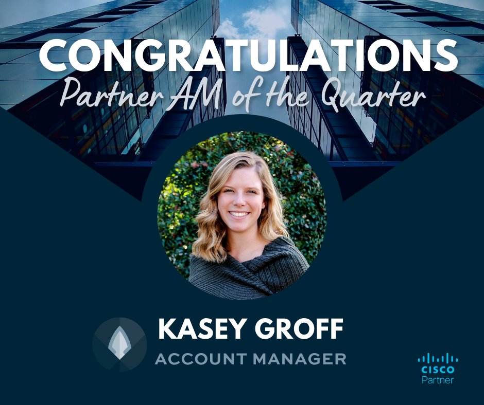 Thank you <a href="/Cisco/">Cisco</a> (NASDAQ: CSCO) T&amp;T Region for recognizing our account team and Kasey Groff as Partner AM of the Quarter! We are humbled and very excited to continue to expand our partnership with you as we drive innovation into our joint accounts!  withrove.com/rove-account-t…