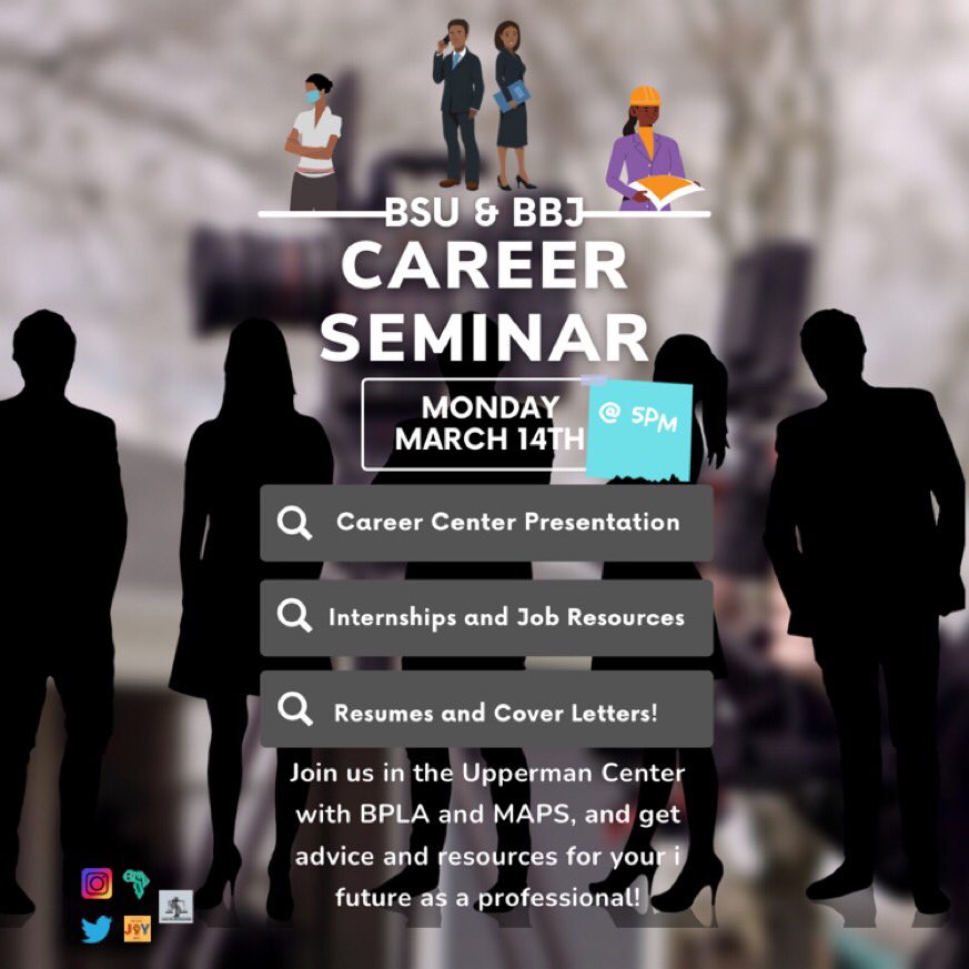 Happy Monday! Join our career seminar this afternoon to see what career is best for you!