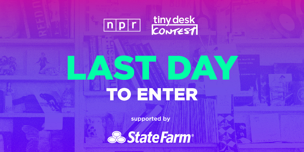 nprmusic's tweet image. 📣The #TinyDeskContest closes TODAY! That’s 11:59 p.m. ET (and 8:59 p.m. PT for our West coast friends!) Enter now: n.pr/3I4edoO 📣