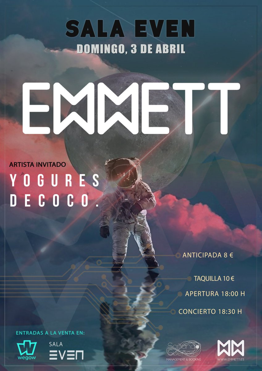 ⚡⚡ El domingo 3 de abril tenemos fiesta en la Sala Even y además estarán con nosotros la bandaza de Madrid Yogures de Coco que presentan nuevo disco. 

Pilla ya tu entrada en Wegow ❤️ wegow.com/es-es/conciert…

- Anticipada a 8€
- En taquilla 10 €