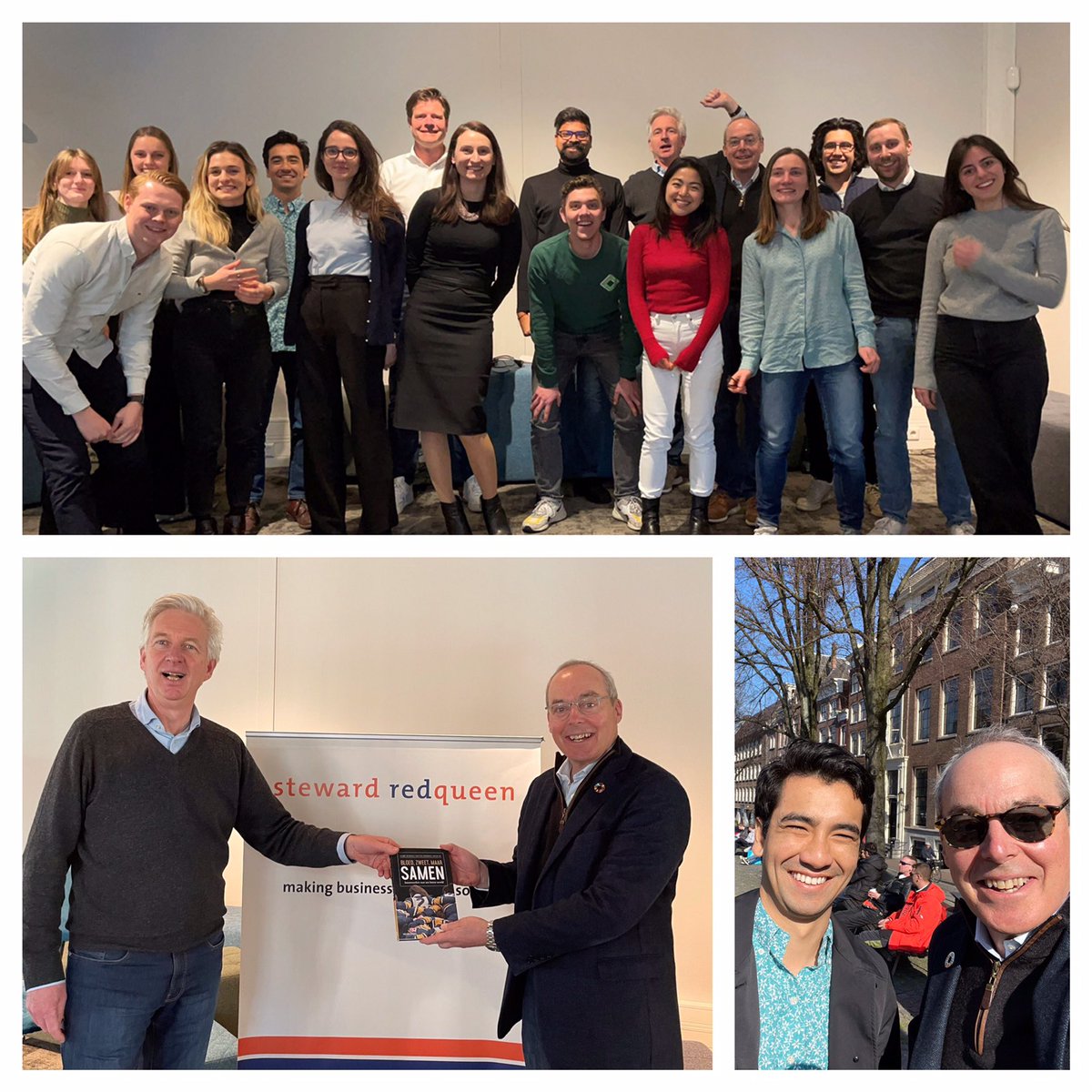 Awesome day with a passionate <a href="/StewardRedqueen/">StewardRedqueen</a> team in Amsterdam. Congratulations to our MD @WouterScheepens on your new book “Working together for a better world”. Thank you colleagues for the warm welcome! #impact #sustainability