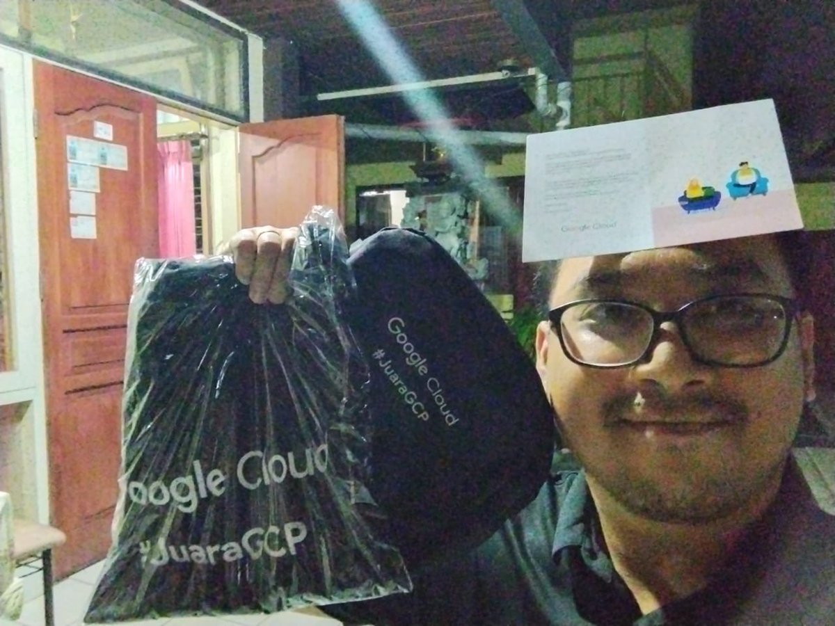 Angga Agia (@anggaagia) on Twitter photo swags arrived safely in bali!
thanks <a href="/googledevsid/">Google for Developers Indonesia</a> & #JuaraGCP team!
always a fun learning experience as part of my journey deeper into the cloud😁
10/10 will do #juaraGCP again
cc <a href="/danjuf/">Danang Juffry</a> <a href="/febria_roo/">Febria Roosita Dwi</a> swags arrived safely in bali!
thanks <a href="/googledevsid/">Google for Developers Indonesia</a> & #JuaraGCP team!
always a fun learning experience as part of my journey deeper into the cloud😁
10/10 will do #juaraGCP again
cc <a href="/danjuf/">Danang Juffry</a> <a href="/febria_roo/">Febria Roosita Dwi</a>