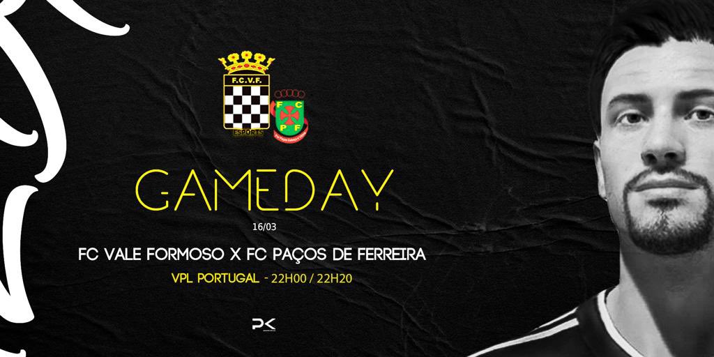 Está quarta feira a nossa equipa vai defrontar o <a href="/FCPFeSports/">FC Paços de Ferreira ESPORTS</a> a contar para a VPL 
Vamos com tudo vale ⚫️⚪️