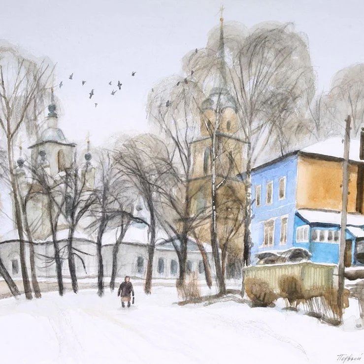 Ранняя весна в Крапивне в акварелях Сергея Сачкова (1955-2016).
В собрании нашего музея хранятся больше 20 работ известного иллюстратора детских книг Сергея Николаевича Сачкова. 
Совсем недавно выставка «Крапивна Сергея Сачкова» вернулась из Тульской областной научной библиотеки.