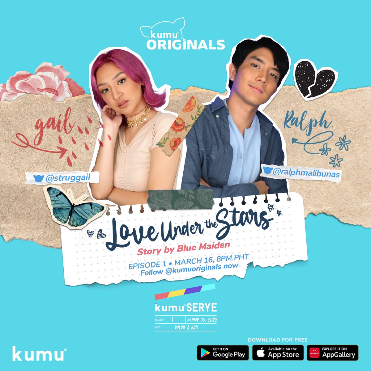 kumuPH's tweet photo. Kumuserye Presents: 'Love Under the Stars' starring @ralphhmalibunas and @struggail. Airing on kumu originals account this Wednesday and Friday!

Ano kayang magiging takbo ng istorya? Comment down below! 

RG KUMUSERYE 2STARSinLOVE
#KumuseryeWithRalphGail 
https://t.co/pnwzrVcD4m https://t.co/rRsuVNlBwD