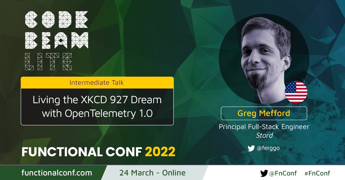 Functional Conference (@fnconf) on Twitter photo "I hope to help people understand what OpenTelemetry is, why they might want to use it, and how to get started sending telemetry to a visualization tool" says <a href="/ferggo/">Greg Mefford</a>. Read full interview: confng.in/STIu2hM4 Register for #FnConf 2022 to see his talk. "I hope to help people understand what OpenTelemetry is, why they might want to use it, and how to get started sending telemetry to a visualization tool" says <a href="/ferggo/">Greg Mefford</a>. Read full interview: confng.in/STIu2hM4 Register for #FnConf 2022 to see his talk.