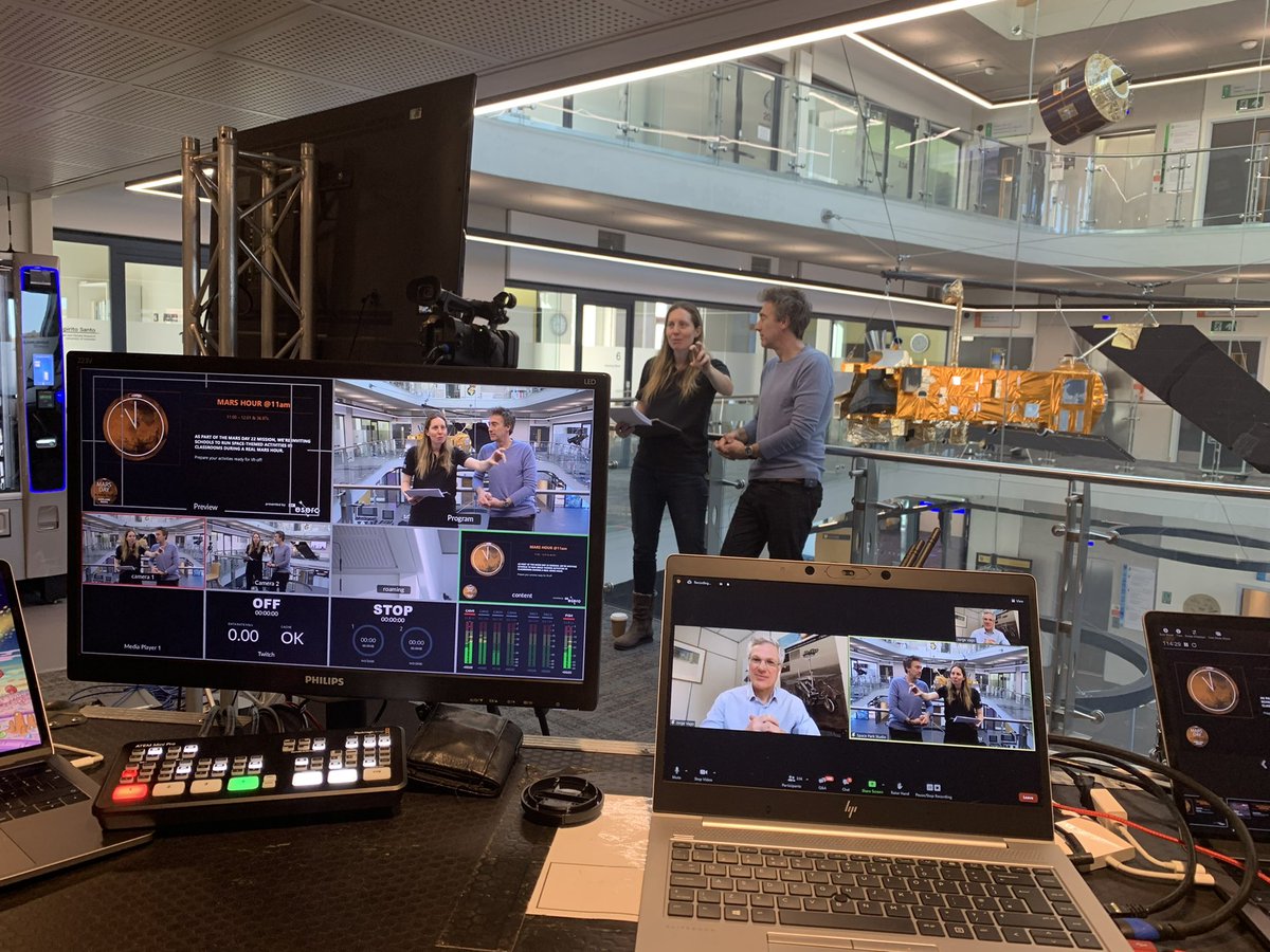 BPCapture's tweet photo. What a day we are having! We are at the brand new Space Park Leicester streaming to large online audience and welcoming speakers from all around the world to celebrate Mars Day. 

Oh and Tim Peake has joined us as well doing live science experiments! https://t.co/osAZAAjHve