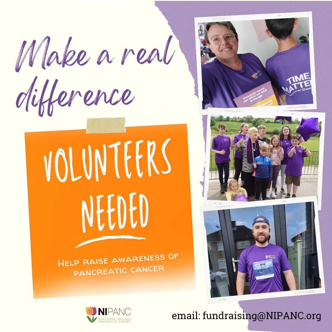 NIPANC_'s tweet photo. NIPANC - NI's pancreatic cancer charity is seeking volunteers to support it in raising awareness of this deadly disease &amp; supporting families affected by a diagnosis. Interested? Please help us ensure no family has to face this alone by emailing Kerry - fundraising@nipanc.org https://t.co/TKvaxOJhCK