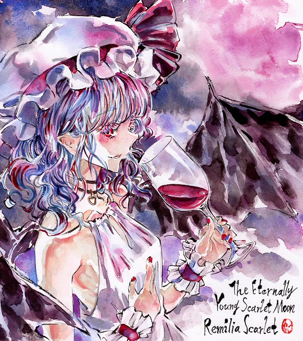 ワインを嗜むレミリアお嬢様 