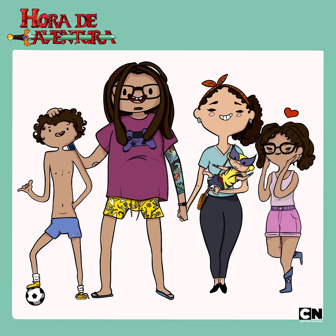 Fantasmacria's tweet photo. Minha família no universo do hora de aventura da @CartoonBrasil @cartoonnetwork https://t.co/hxQ4ux2fE8