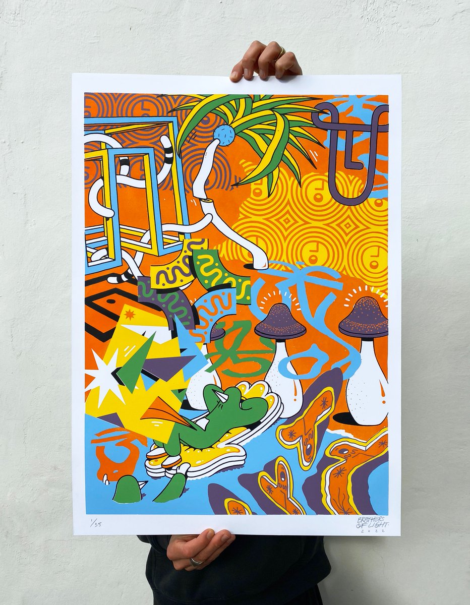 “Inspirational Oasis” is a six colors #silkscreen printed by us in our studio. This limited edition of 35 tells the story of those magical moments inspiration is visiting us randomly, surprising us sometimes unprepared fading away like they never been.