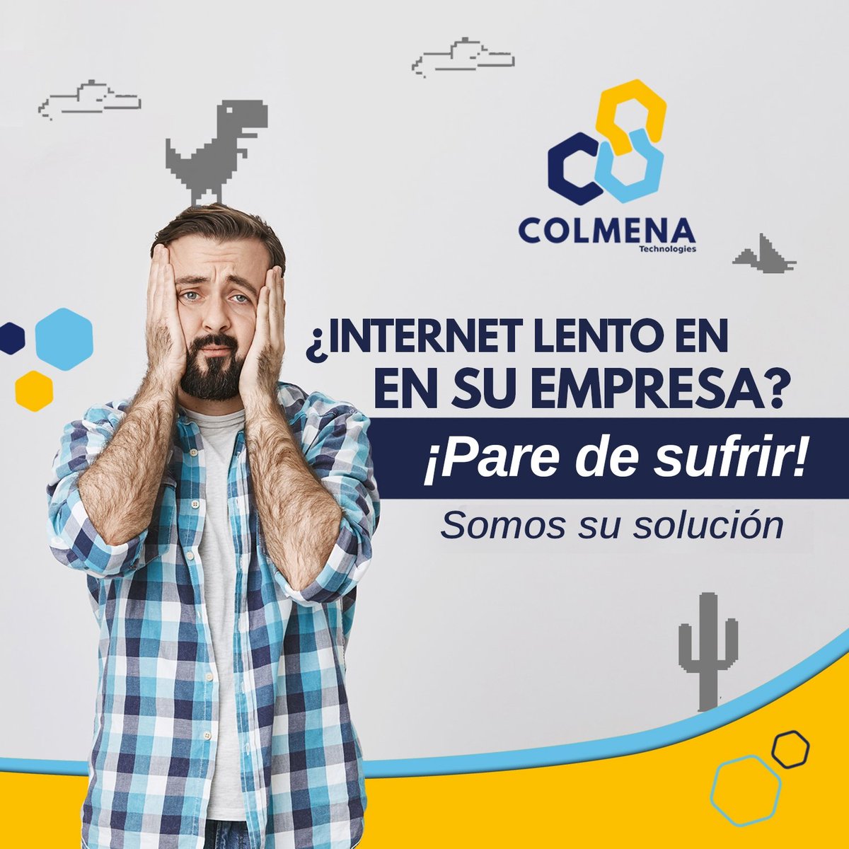Colmenatech's tweet image. Ya basta de esos problemas que le generan inconvenientes con la conexión a Internet de su empresa. Necesitas apoyo y estamos para respaldar la operación de su negocio.