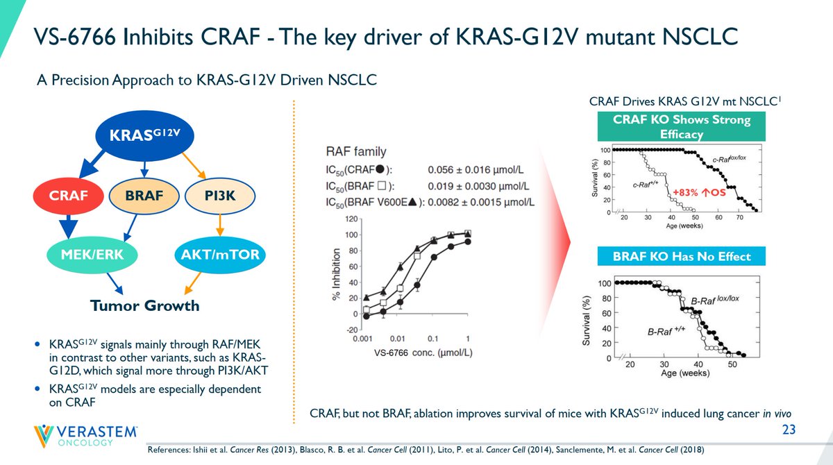 CrozrX's tweet photo. https://t.co/J9xJqxfCuP
Single agent #VS6766 or VS-6766 plus #Defactinib in KRAS-mutant non-small-cell lung cancer: the #RAMP202 phase II trial.
NCT04620330
#KRAS #NSCLC
Strong signal identified in the #FRAME study showed 57%RR, 100% DCR https://t.co/EKFiYZQM7y