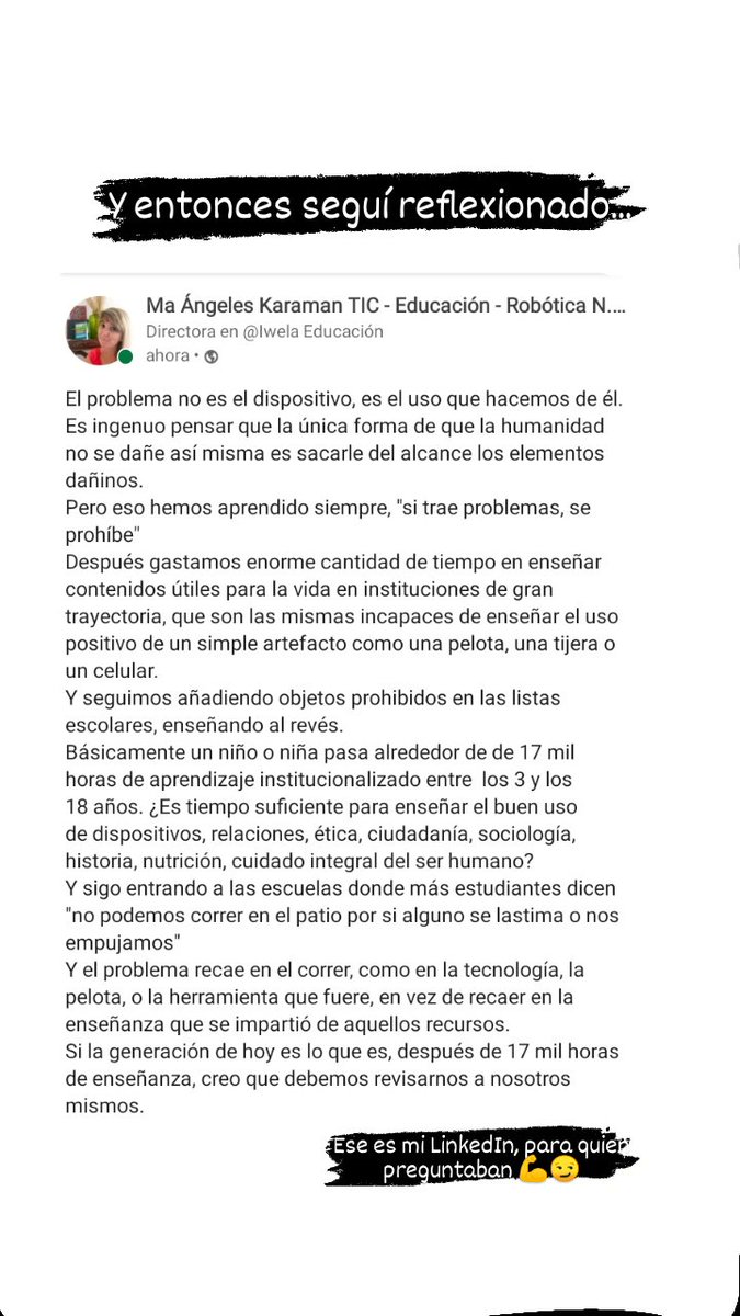 Angeles_18_55's tweet photo. Opiniones sobre el uso de nuevas herramientas y su enseñanza🤔
Dejo la mia👇
#educacion https://t.co/3pyp06zqV2