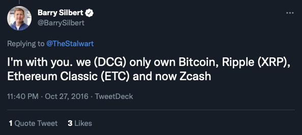 digitalassetbuy's tweet photo. This is one of the great XRP / crypto mysteries for me @BarrySilbert You had conviction on both XRP and @ripple in 2016 but by 2019 you were using the @novogratz @APompliano line of we are bullish on @ripple the company but...any SEC communications? https://t.co/s0dS9x2S1R