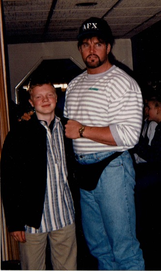 Happy Birthday Bryan Clark (aka Adam Bomb)

(Photo the day after the Hammerlock show in Ashford, UK - March 1996) 