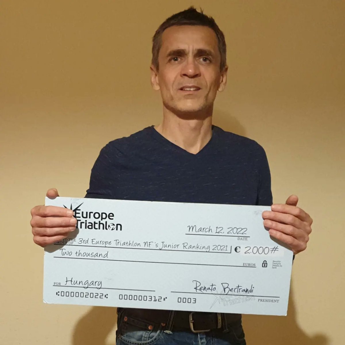 LATEST NEWS: The Europe Triathlon family in support of the Ukrainian Federation The first (Spain) and second (Hungary) national federations of the year in the form of tangible support to our Ukrainian friends have decided to donate to the Ukrainian NF the checks they have won.