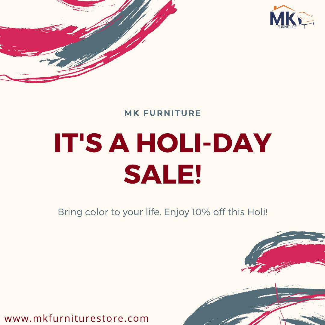 MkFurniture01's tweet photo. It's A Holi Day Sale!!
Fill this holi with all beautifull colours in your life even more enjoyable and prosperous!!
On this holi we are giving huge discount  on our all products
Use Coupon Code -Holi10 to grab discount!

https://t.co/BRYTxsccl2
 #HappyHoli #holi2022 #mkfurniture https://t.co/zPszvg93d4