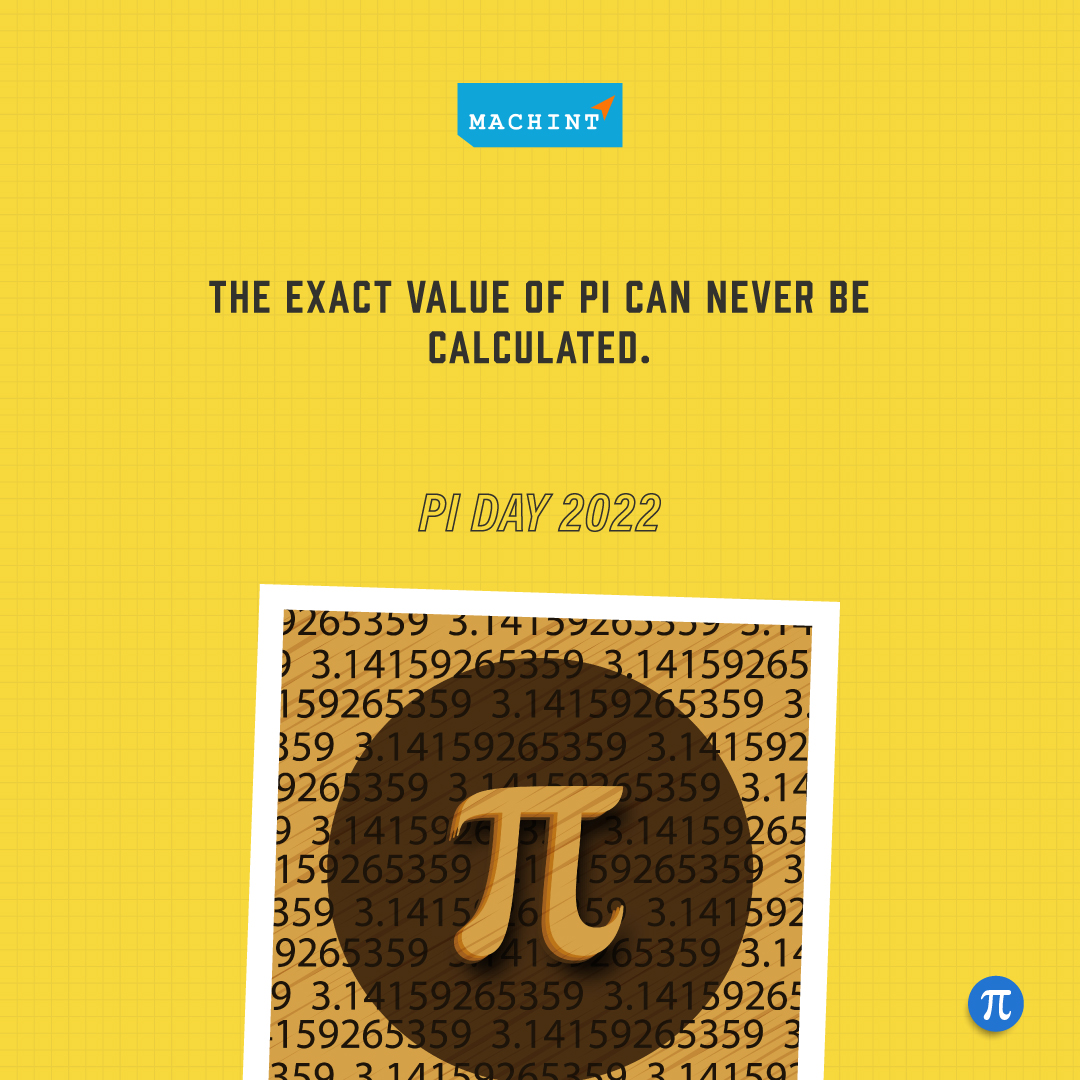 Here are a few interesting facts about #Pi on this #internationalpiday. Happy Pi Day, y’all!

#Machint #PiDay #PiDay2022  #InternationalMathsDay