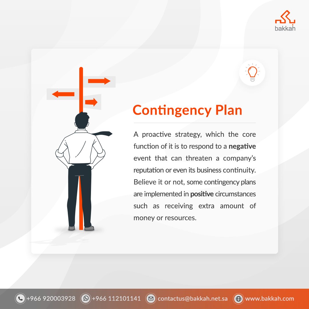 BakkahInc's tweet photo. Organizations strive to make their product successful and help it stand out in the market, but the market is anything but steady. Therefore, every organization must have a business #contingency_plan to deal with positive and negative risks.

Let’s learn more about it together 👇 https://t.co/WVZ8QuZJav