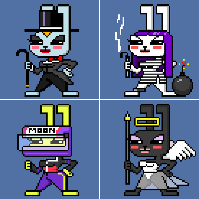 New items are minted in the collection "Pani Bunny"
nft.moonrabbit.com/collection/0xA…
<a href="/moonrabbitAZ/">Moon Rabbit</a> $AAA  #PanKrol #pixelart #NFT