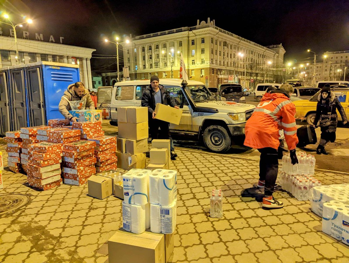 Distribution of food and hygiene items.