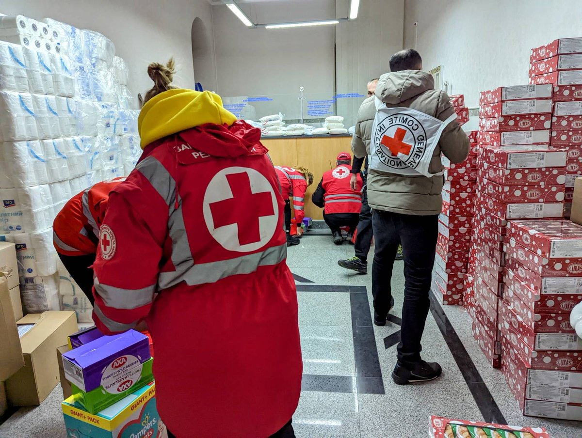 Distribution of food and hygiene items.