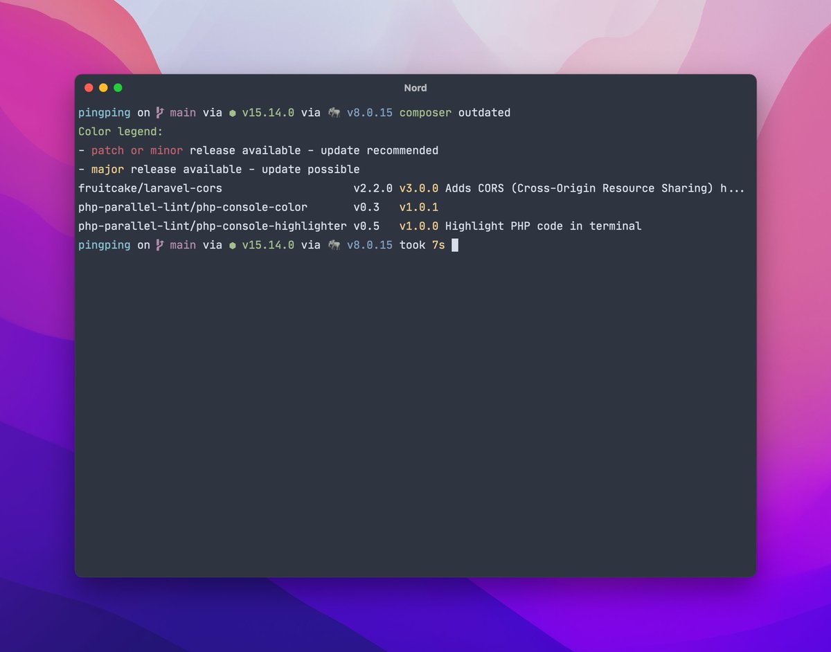 stefanbauerme's tweet image. 🔥 Composer can do more than requiring packages. Here are some commands I regularly use.
- `composer outdated` (shows outdated packages)
- `composer show` (shows all installed packages, -t as tree)
- `composer why / why-not` (tells you why it depends (or not) on another package