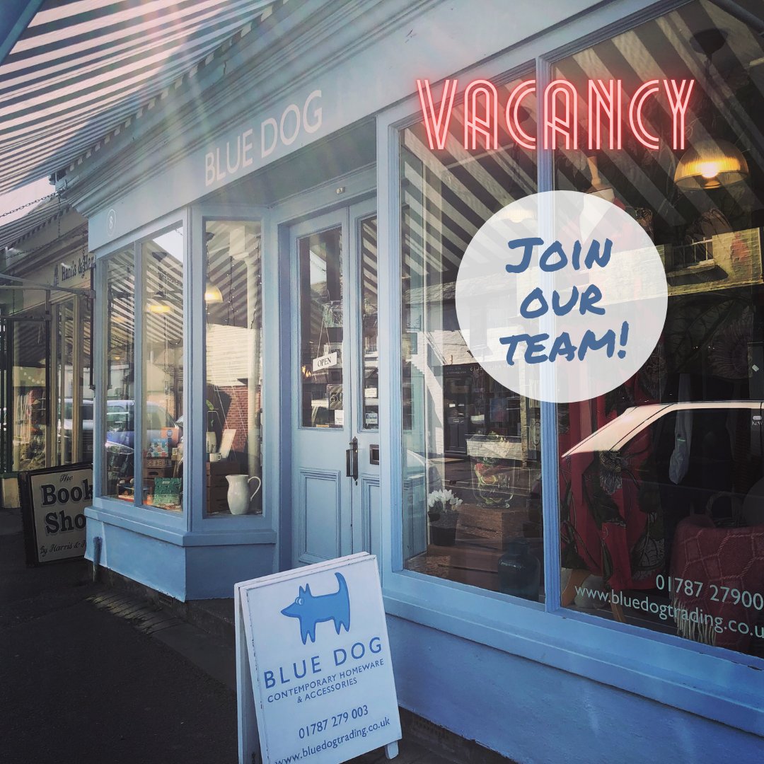 Like to work at Blue Dog? We have a p/t vacancy, 2-3 days per week, here in #claresuffolk. If you are enthusiastic, friendly, have good attention to detail &amp; love what we sell then we would love to hear from you. Email if interested!  Pls RT  #retailwork #werehiring #suffolkjobs