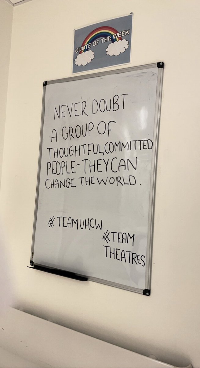 The quote of the week goes out to all of our staff all over the trust! We change the world on a daily basis by saving life’s and giving the best care to our patients! Go #teamuhcw #youmatter #weareawesome