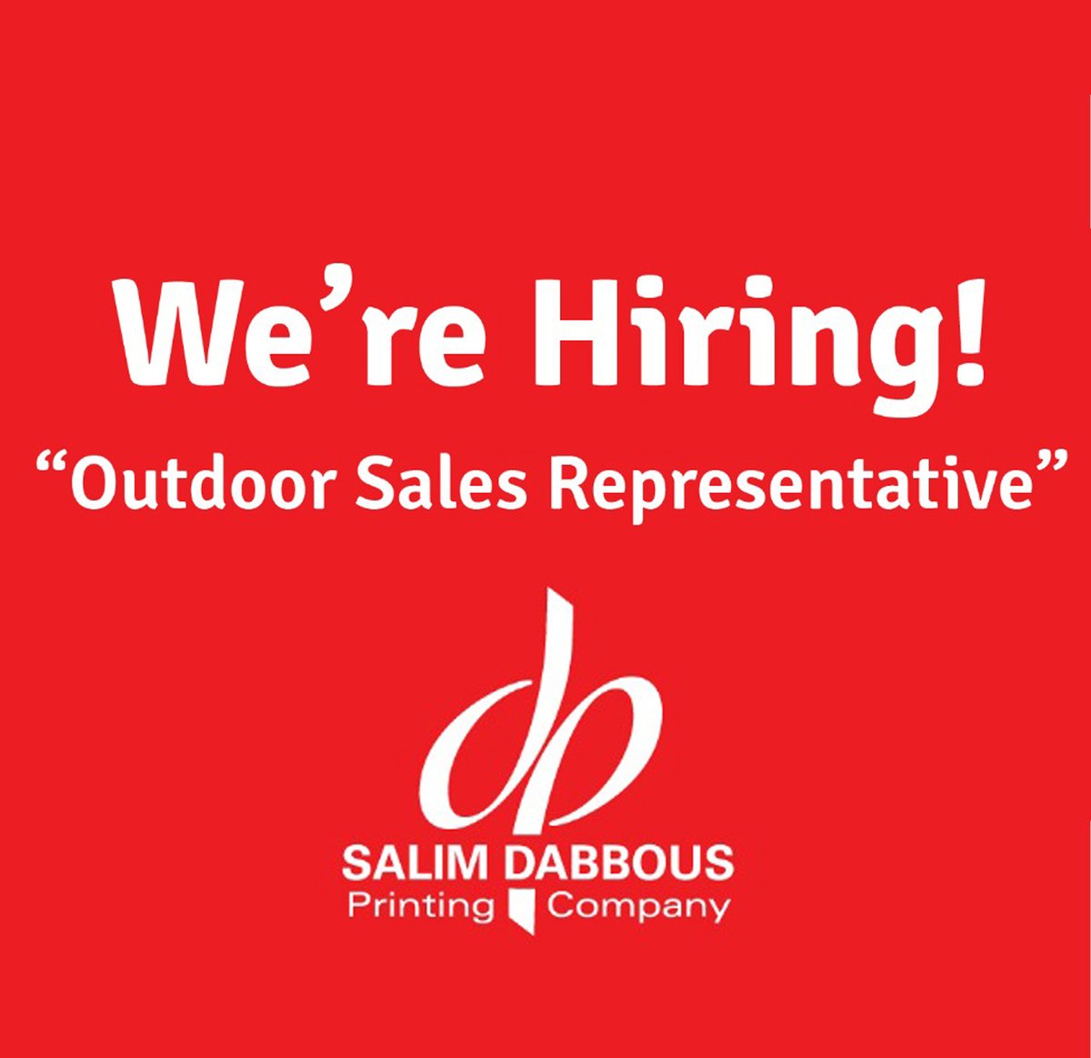Dabbousprint's tweet photo. We are HIRING!
#Sales 
#jobseekers 
#Lebanon 
send your resume to sales@dabbousprinting.com https://t.co/zyinqK7Clq