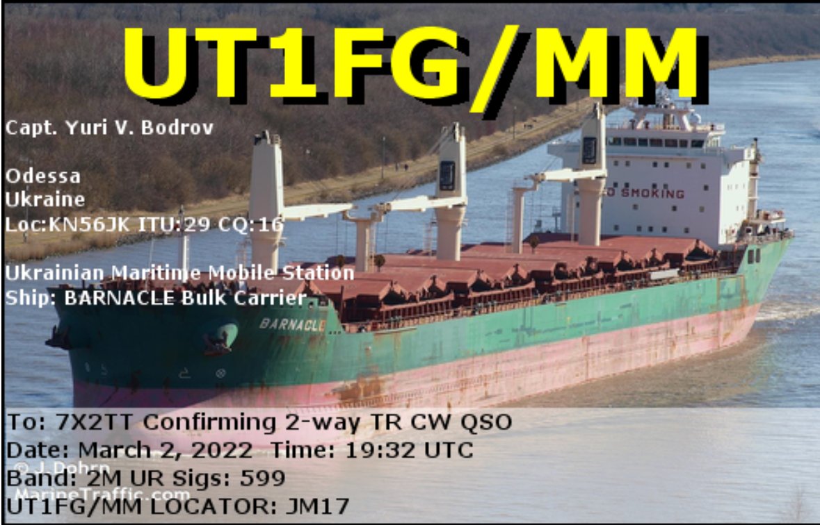 M0NPT's tweet photo. always a pleasure to get an eQSL from Captain Yuri #UT1FG/MM #hamr #CW 😍😍😊😊 https://t.co/t0sGf8tlvt