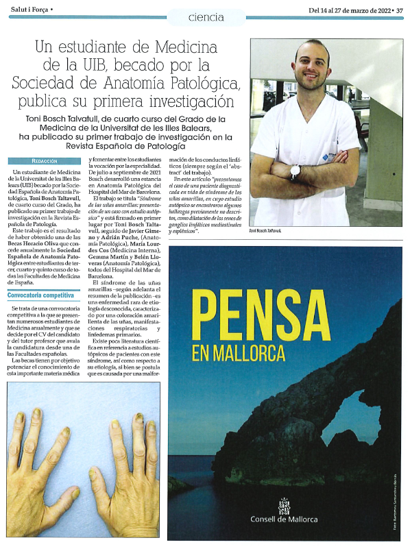 fmedicinauib's tweet photo. 📢@saludediciones, @salutif: "Un estudiante de Medicina de la @UIBuniversitat, becado por la Sociedad de Anatomía Patológica, publica su primera investigación".
https://t.co/Bl5QLWVGuF https://t.co/dWvDQr8JT2