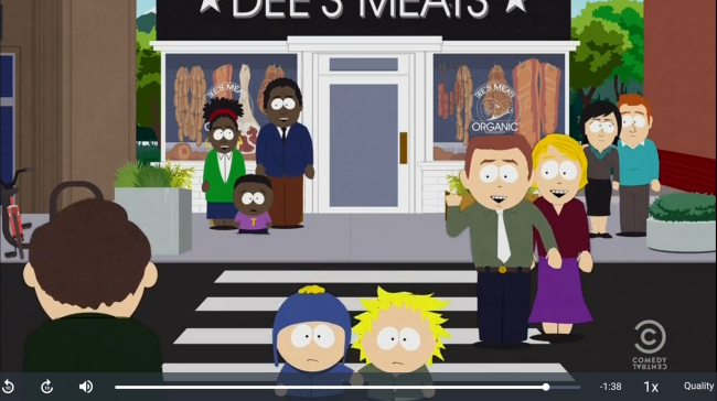 VantheKeyofLain's tweet photo. Oh, yi; couple neat screenshots I grabbed recently.
This fistpump of Stephen from Tweek x Craig. It hit me the other day, that like, yeah, he would be that stoked on them getting back together... being the disaster Bi that he is.
#SouthPark #creek #spstephen https://t.co/9nNXVBrAkx