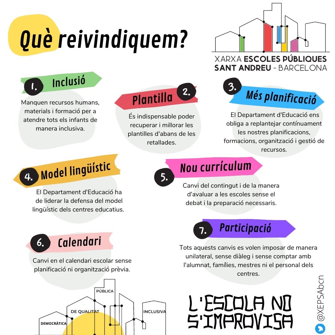 Per una escola pública de qualitat. #escolapública