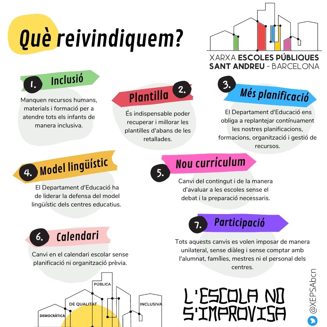 🟡#EscolaPúblicaDeQualitat 
#EscolaPúblicaDemocràtica
#LEscolaNoSimprovisa 
<a href="/educaciocat/">Educació</a> <a href="/consorciedubcn/">Consorci d'Educació</a>