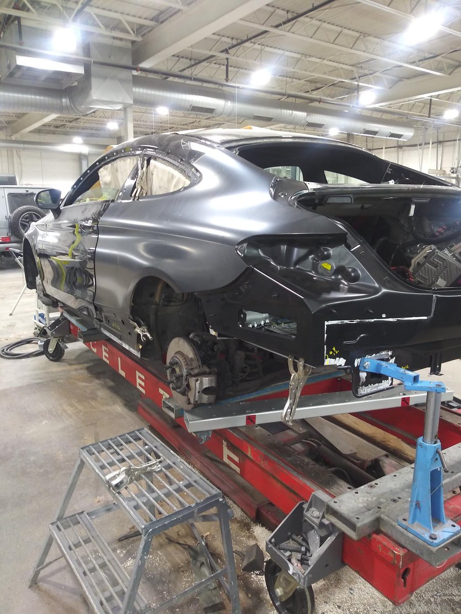 Celettegroup's tweet photo. This Mercedes Benz C43 AMG Coupe was mounted on a Celette Sevenne frame machine, after it got hit on the left rear of the car. the repairs are all taking place in @SearsImports
https://t.co/EkcLIHhFsZ
.
.
#celette #celettebench #framemachine #mercedes #mercedesbenz #mercedesamg https://t.co/1QOjddjg6Q